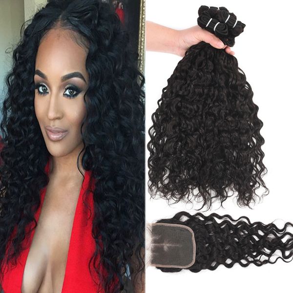 9a remy brazilian human hair bundles with closure 100% deep wave water wave kinky curly loose wave loose deep virgin hair natural color hair, Black
9a remy brazilian human hair bundles with closure 100% deep wave water wave kinky curly loose wave loose deep virgin hair natural color hair, Black