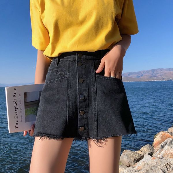 s-xl 2019 summer korean style fashion high waist skirt shorts feminino black denim shorts a line jeans womens (z6273, White;black
s-xl 2019 summer korean style fashion high waist skirt shorts feminino black denim shorts a line jeans womens (z6273, White;black