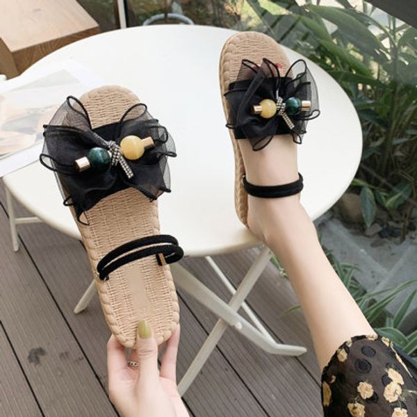 sandals 2020 new women's summer fashion rhinestone bow fairy style student wild flat two wear gentle shoes, Black
sandals 2020 new women's summer fashion rhinestone bow fairy style student wild flat two wear gentle shoes, Black