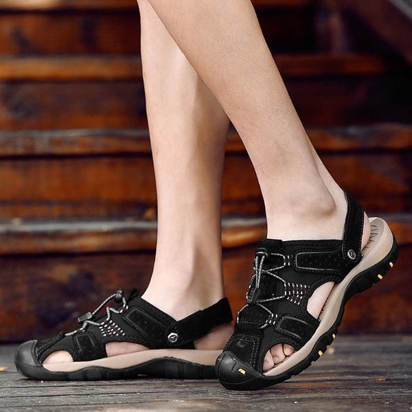 nice male shoes genuine leather men sandals summer men shoes beach sandals man fashion outdoor casual sneakers size may28, Black
nice male shoes genuine leather men sandals summer men shoes beach sandals man fashion outdoor casual sneakers size may28, Black