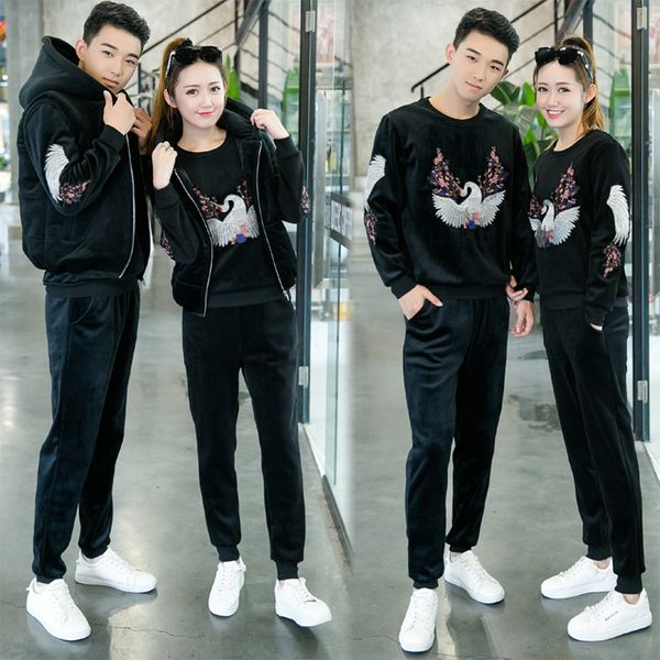 men sportswear women tracksuit winter thick velvet warm hoodie+sweatshirt+pant lovers running jogger fitness casual sport set, Black;blue
men sportswear women tracksuit winter thick velvet warm hoodie+sweatshirt+pant lovers running jogger fitness casual sport set, Black;blue