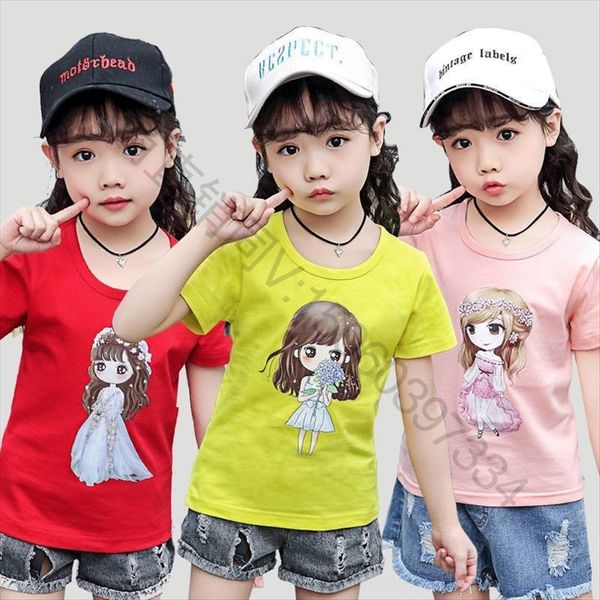 2019 girls cotton short-sleeved thin t- children's foreign style casual children's fashionable summer clothes shirt base shirt, White
2019 girls cotton short-sleeved thin t- children's foreign style casual children's fashionable summer clothes shirt base shirt, White