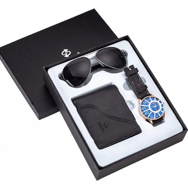 men's watch gifts set sunglasses leather wallet watch set fashion quartz wrist father valentine day gift relogio masculino, Slivery;brown
men's watch gifts set sunglasses leather wallet watch set fashion quartz wrist father valentine day gift relogio masculino, Slivery;brown
