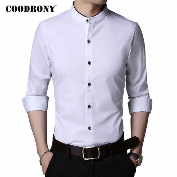 men's casual shirts coodrony brand long sleeve mandarin collar shirt men spring autumn mens business chinese style chemise homme c6025, White;black
men's casual shirts coodrony brand long sleeve mandarin collar shirt men spring autumn mens business chinese style chemise homme c6025, White;black