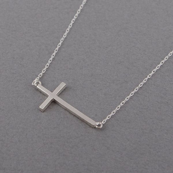 1 geometric horizontal sideways cross religion pendant necklace simple tiny small faith christian lucky woman mother men's family gifts, Silver
1 geometric horizontal sideways cross religion pendant necklace simple tiny small faith christian lucky woman mother men's family gifts, Silver