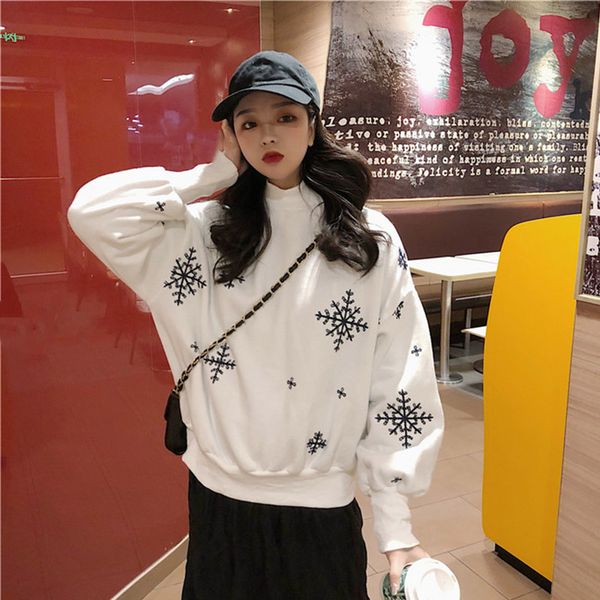 autumn snowflake women's hoodies pullovers puff sleeve thicken sweatshirt women christmas print fleece spring ladies sweatshirt, Black
autumn snowflake women's hoodies pullovers puff sleeve thicken sweatshirt women christmas print fleece spring ladies sweatshirt, Black
