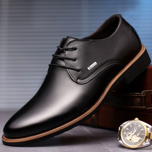 lace-up dress shoes men cow leather casual shoe flat heel shoes man walking travel shoes 727, Black
lace-up dress shoes men cow leather casual shoe flat heel shoes man walking travel shoes 727, Black