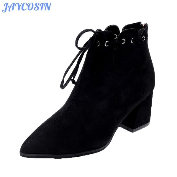 jaycosin 2019 winter boots women shoes flock ankle boots for women lace-up square heels platform shoes zapatos de mujer, Black
jaycosin 2019 winter boots women shoes flock ankle boots for women lace-up square heels platform shoes zapatos de mujer, Black