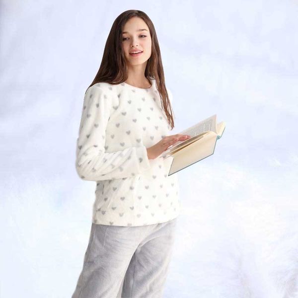 2019 spring winter women two piece soft flannel heart printed fleece warm pajamas female casual home clothes bielizna nocna, Black;red
2019 spring winter women two piece soft flannel heart printed fleece warm pajamas female casual home clothes bielizna nocna, Black;red