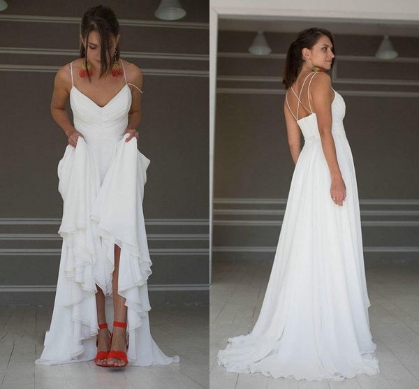 beach chiffon boho wedding dresses with spaghetti straps backless bridal gowns new arrival floor length custom made ing, White
beach chiffon boho wedding dresses with spaghetti straps backless bridal gowns new arrival floor length custom made ing, White