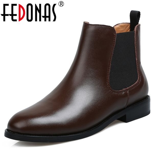 fedonas classic short boots women antumn winter party basic casual shoes woman concise round toe genuine leather ankle boots, Black
fedonas classic short boots women antumn winter party basic casual shoes woman concise round toe genuine leather ankle boots, Black