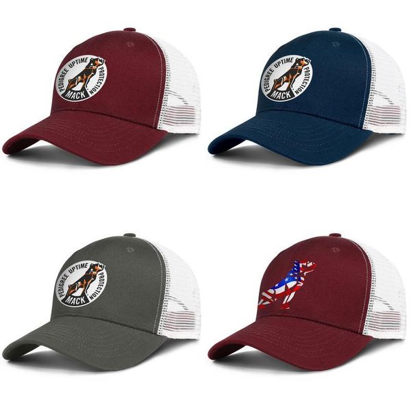 mack trucks logo adjustable trucker cap ball fitted cute fashion baseball hat dog american american flag car, Blue;gray