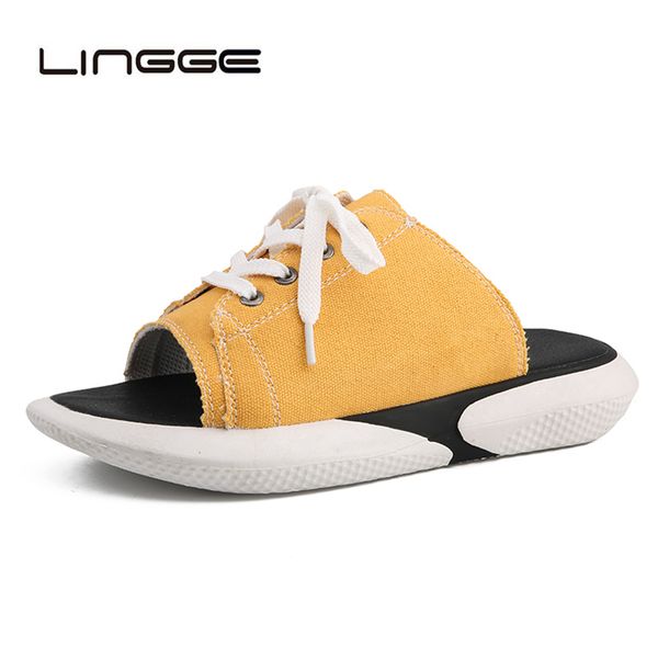 lingge new 2019 summer cool mens lace up slippers shoes beach sandals fashion canvas men flip flops sandals male slippers, Black
lingge new 2019 summer cool mens lace up slippers shoes beach sandals fashion canvas men flip flops sandals male slippers, Black