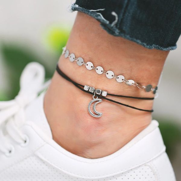european and american new foot jewelry creative simple copper sequin layered anklet hollow moon anklets, Red;blue
european and american new foot jewelry creative simple copper sequin layered anklet hollow moon anklets, Red;blue