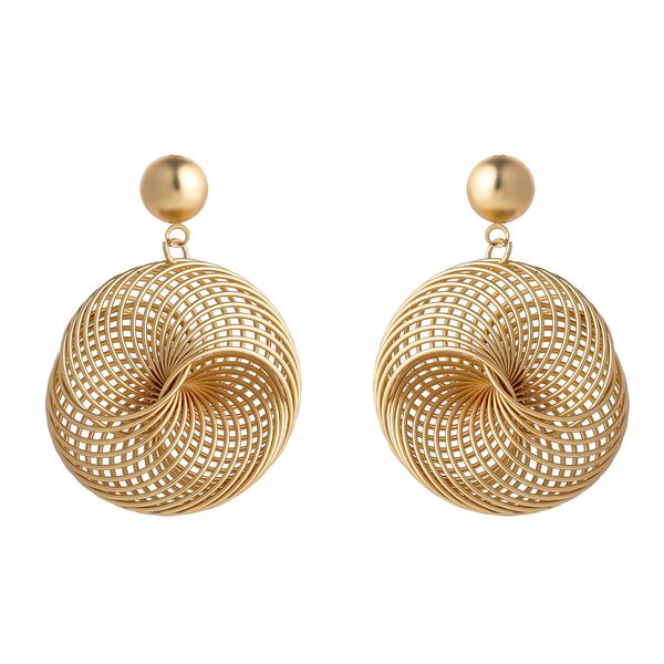 big size alloy 3 style dumb gold spiral geometry-shaped hoop stud earrings statement drop dangle earrings for women, Golden
big size alloy 3 style dumb gold spiral geometry-shaped hoop stud earrings statement drop dangle earrings for women, Golden