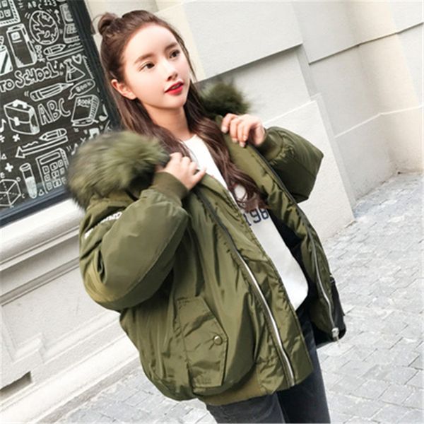 winter new loose ulzzang cotton clothing women short section thick large fur collar coat korean version of the coat, Black
winter new loose ulzzang cotton clothing women short section thick large fur collar coat korean version of the coat, Black
