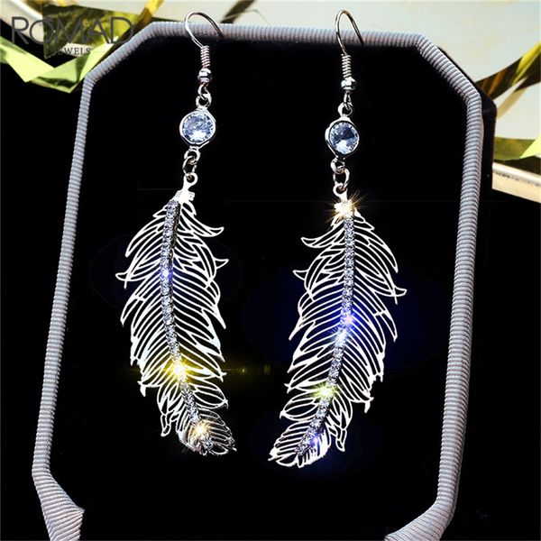 romad fashion stainless steel stud earring feather earrings with zircon silver color micro anti allergy leaf earrings women r4, Golden;silver
romad fashion stainless steel stud earring feather earrings with zircon silver color micro anti allergy leaf earrings women r4, Golden;silver