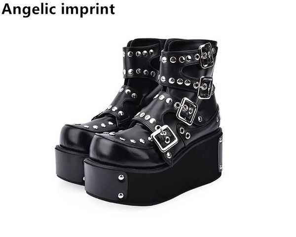 angelic imprint handmade women gothic motorcycle punk boots lady short boots woman high trifle heels pumps shoes rivets 33-47, Black
angelic imprint handmade women gothic motorcycle punk boots lady short boots woman high trifle heels pumps shoes rivets 33-47, Black