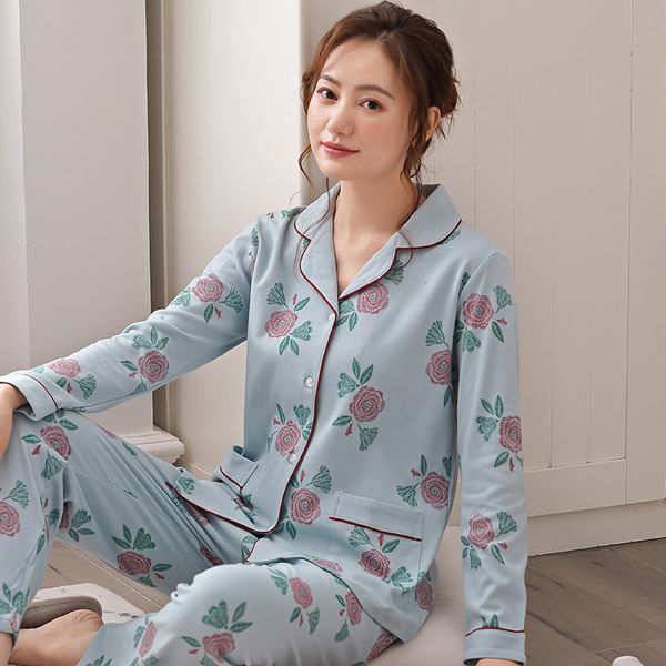 women flower pajama sets soft cotton long sleeve pyjama pijamaselastic waist pants full lounge sleepwear pijamas para mujer, Black;red
women flower pajama sets soft cotton long sleeve pyjama pijamaselastic waist pants full lounge sleepwear pijamas para mujer, Black;red