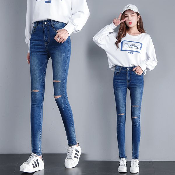 jeans female autumn 2019 new wave wild slim slimming feet pants hole high waist pencil pants carrot, Blue
jeans female autumn 2019 new wave wild slim slimming feet pants hole high waist pencil pants carrot, Blue