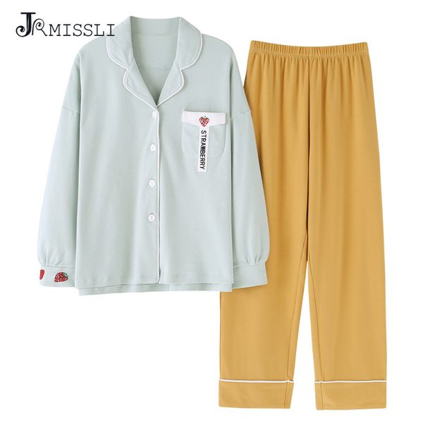 jrmissli women pajamas cotton sleepwear small fresh pajamas set large size -3xl 2 piece autumn spring homewear female, Blue;gray
jrmissli women pajamas cotton sleepwear small fresh pajamas set large size -3xl 2 piece autumn spring homewear female, Blue;gray