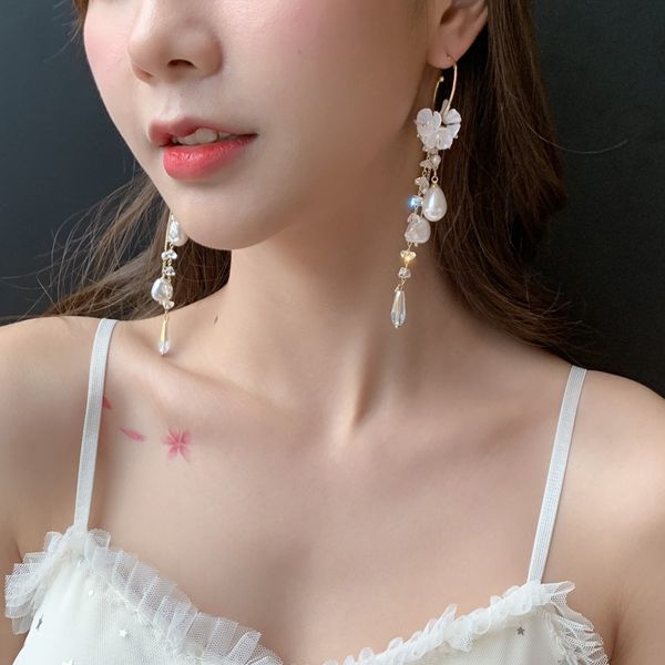aensoa new korean flower pearl long earrings for women girl elegant long tassel earrings pendientes party statement jewelry gift, Golden;silver
aensoa new korean flower pearl long earrings for women girl elegant long tassel earrings pendientes party statement jewelry gift, Golden;silver