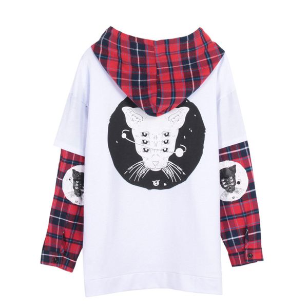 harajuku punk women sweatshirt cat printed plaid patchwork long sleeve hoodies tracksuit fake 2 pieces new, Black
harajuku punk women sweatshirt cat printed plaid patchwork long sleeve hoodies tracksuit fake 2 pieces new, Black