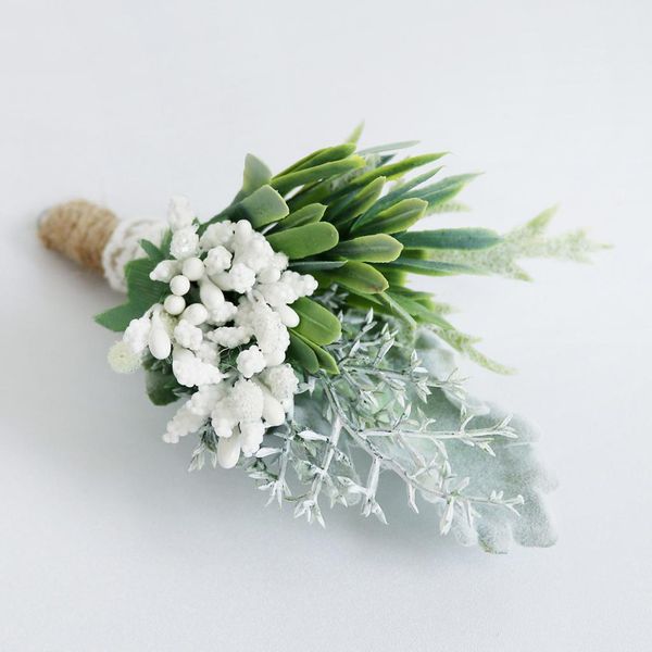 green pastoral style succulent corsage boutonniere pins wedding accessories 
green pastoral style succulent corsage boutonniere pins wedding accessories