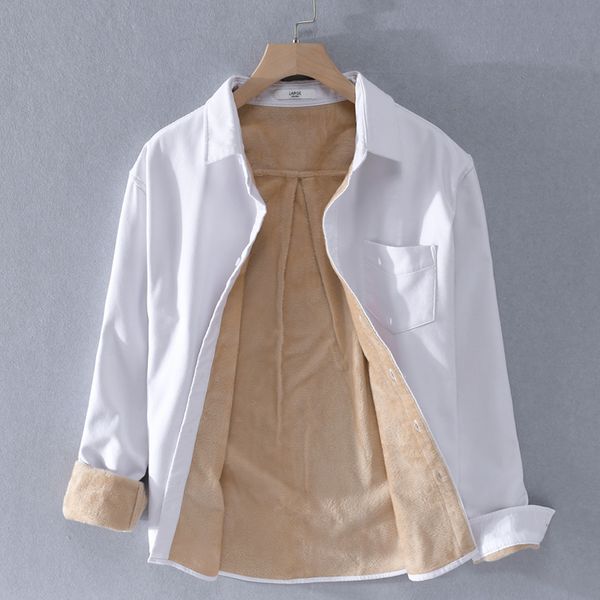 2019 autumn long-sleeved warm cotton men shirt brand fashion shirts for men casual solid velvet shirt mens winter chemise camisa, White;black
2019 autumn long-sleeved warm cotton men shirt brand fashion shirts for men casual solid velvet shirt mens winter chemise camisa, White;black