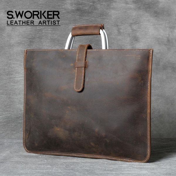 s.worker genuine leather men's handbag simple briefcase shoulder bag cowhide leather messenger bag crazy horse women
s.worker genuine leather men's handbag simple briefcase shoulder bag cowhide leather messenger bag crazy horse women