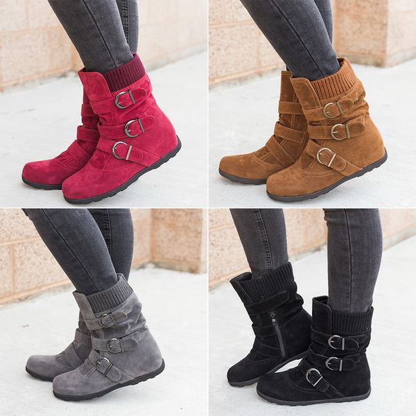 shujin women mid-calf boots female wedge shoes flock round toe female boot bottom large size short thick cotton ladies shoes, Black
shujin women mid-calf boots female wedge shoes flock round toe female boot bottom large size short thick cotton ladies shoes, Black