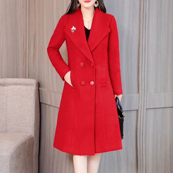 winter coat women work solid vintage winter office long sleeve button autumn wild woolen jacket coat manteau femme hiver elegant, Black
winter coat women work solid vintage winter office long sleeve button autumn wild woolen jacket coat manteau femme hiver elegant, Black