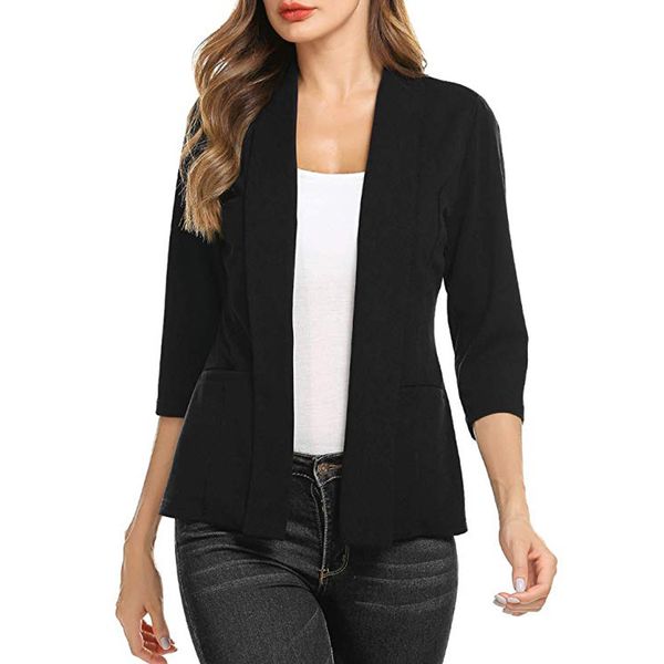 blazer mujer candy-colored cropped three quarter sleeve small suit blazer women formal blazers and jackets feminino, White;black
blazer mujer candy-colored cropped three quarter sleeve small suit blazer women formal blazers and jackets feminino, White;black