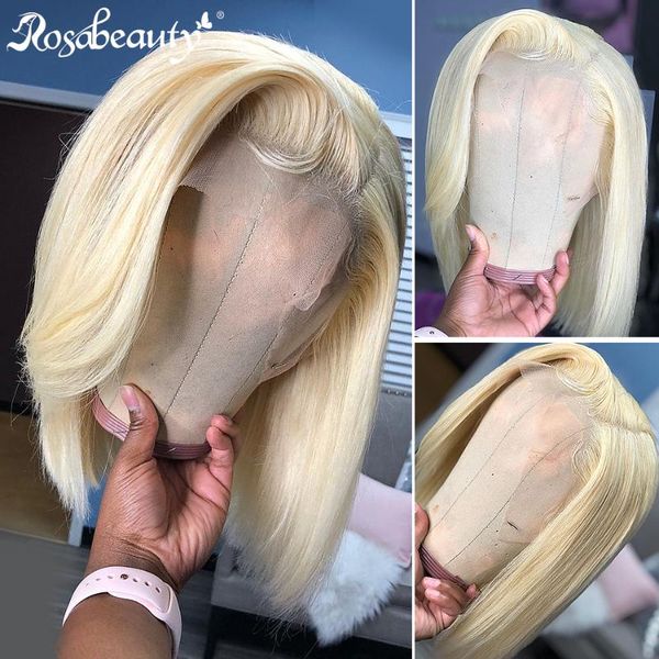 rosabeauty hd transparen 613 blonde lace front human hair wigs 13x6 brazilian short bob straight remy frontal wig, Black;brown
rosabeauty hd transparen 613 blonde lace front human hair wigs 13x6 brazilian short bob straight remy frontal wig, Black;brown
