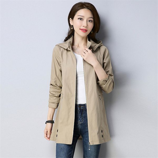 2019 spring autumn new female windbreaker coats korean solid color fashion leisure outerwear large size hooded women jacket n732, Tan;black
2019 spring autumn new female windbreaker coats korean solid color fashion leisure outerwear large size hooded women jacket n732, Tan;black