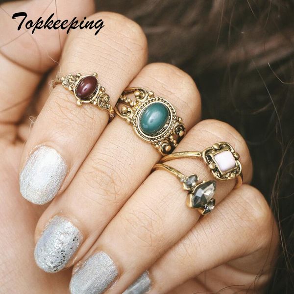 retro knuckle ring sets 4pcs multicolor gem jewelry anniversary gifts sale antique gold color chic vintage finger joint rings, Silver
retro knuckle ring sets 4pcs multicolor gem jewelry anniversary gifts sale antique gold color chic vintage finger joint rings, Silver