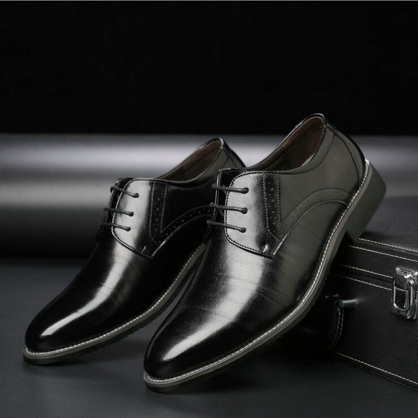 new business dress shoes men's pointed oxfords shoes men lace-up office leather men formal large size 559, Black
new business dress shoes men's pointed oxfords shoes men lace-up office leather men formal large size 559, Black