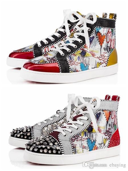 red bottom casual shoes men women shoes luxury designer sneakers silver pik pik no limit rare studs rhinestones graffiti with box, Black
red bottom casual shoes men women shoes luxury designer sneakers silver pik pik no limit rare studs rhinestones graffiti with box, Black