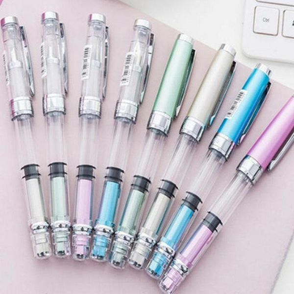 1pc plastic transparent rotate clip classic style fountain pen piston smooth pen school office supplies dolma kalem
1pc plastic transparent rotate clip classic style fountain pen piston smooth pen school office supplies dolma kalem
