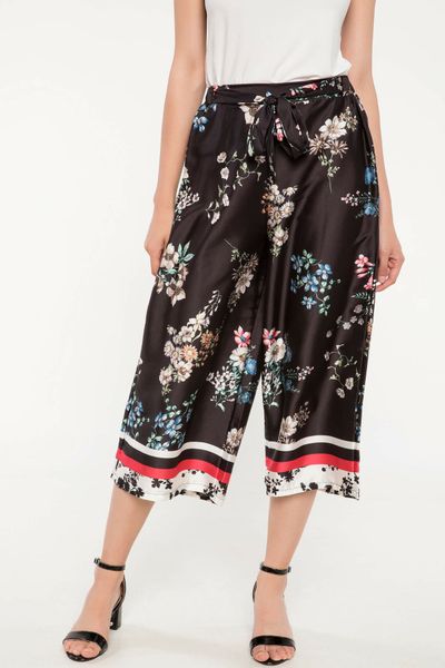 defacto ladies fashion print chiffon loose trousers for women's casual pants straight comfort crop pants female - j5382az18hs, Black;white
defacto ladies fashion print chiffon loose trousers for women's casual pants straight comfort crop pants female - j5382az18hs, Black;white