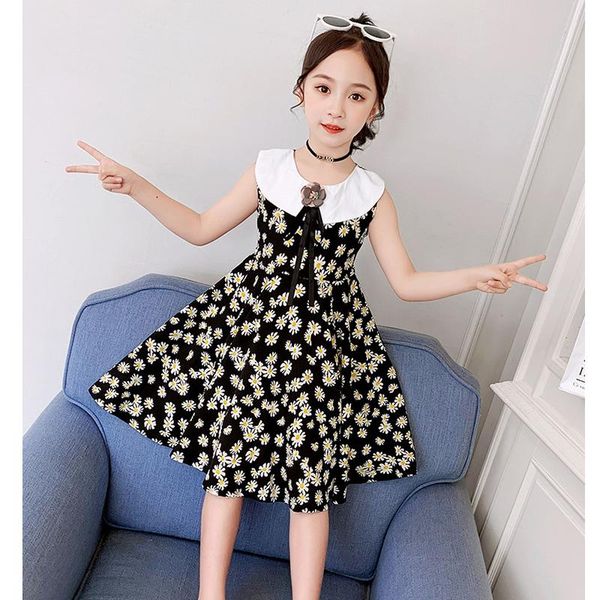 girls' dress summer chiffon lotus leaf sleeveless doll collar full floral kids older bow print 3-12 children's clothing, Red;yellow
girls' dress summer chiffon lotus leaf sleeveless doll collar full floral kids older bow print 3-12 children's clothing, Red;yellow