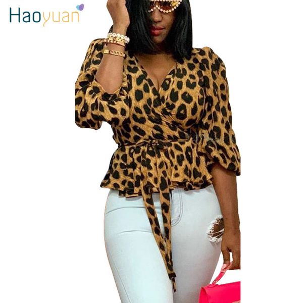 haoyuan leopard print blouse vintage half sleeve fall fashion clothing ladies camisa bandage shirt womens and blouses, White
haoyuan leopard print blouse vintage half sleeve fall fashion clothing ladies camisa bandage shirt womens and blouses, White