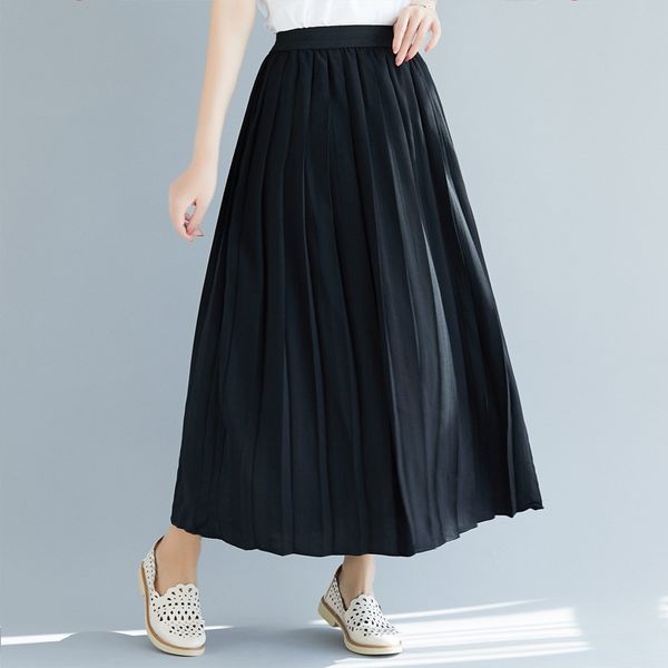 midi skirt 2019 summer skirts womens high waist pleated fold a line skater vintage knee length petticoat office skirt, Black
midi skirt 2019 summer skirts womens high waist pleated fold a line skater vintage knee length petticoat office skirt, Black