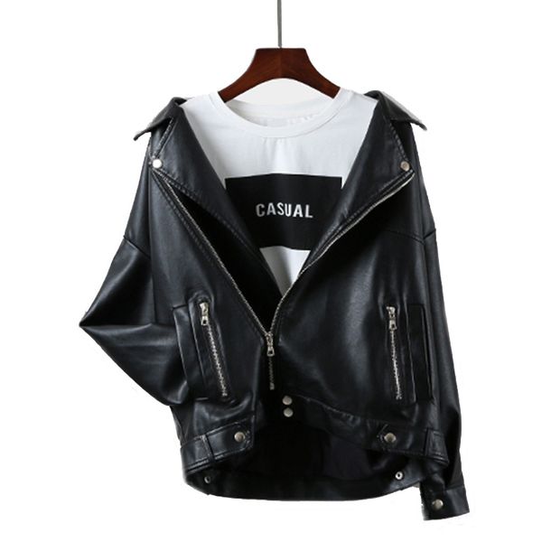 autumn spring black leather jacket turn-down collar slim pu women jacket harajuku bf feminine coat faux leather basic coat
autumn spring black leather jacket turn-down collar slim pu women jacket harajuku bf feminine coat faux leather basic coat