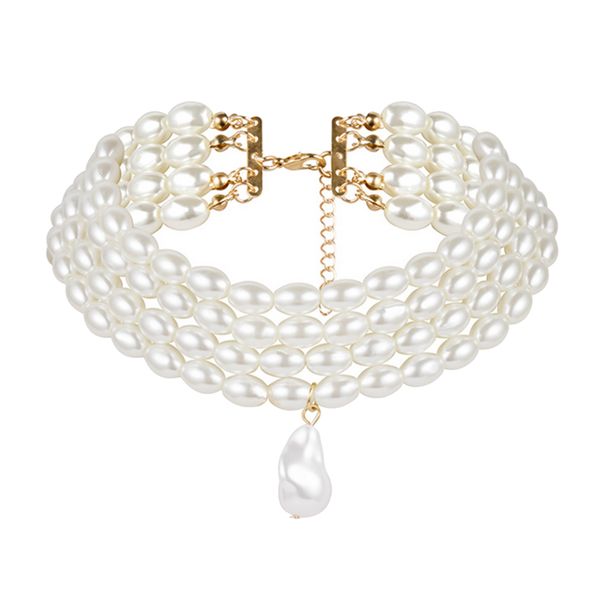 elegant multilayers simulated pearls strand necklace cluster collar statement bib choker costume jewelry, Silver
elegant multilayers simulated pearls strand necklace cluster collar statement bib choker costume jewelry, Silver
