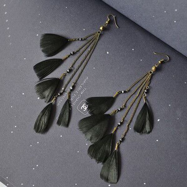 cpop customizable boho black feather tassel earring for women long ethnic chain statement drop earring feather jewelry supply manufacturers, Silver
cpop customizable boho black feather tassel earring for women long ethnic chain statement drop earring feather jewelry supply manufacturers, Silver