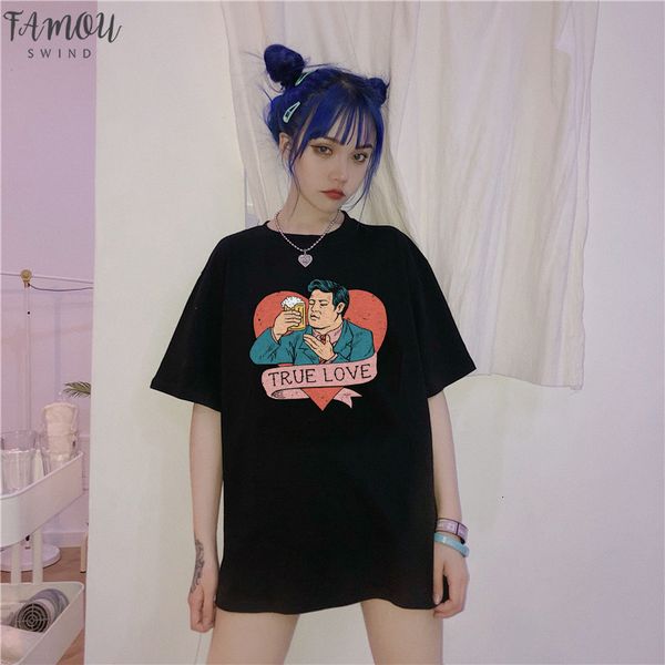 summer spoof fun print casual harajuku female short sleeve ins black o neck tees ulzzang polyester loose t shirt, White
summer spoof fun print casual harajuku female short sleeve ins black o neck tees ulzzang polyester loose t shirt, White
