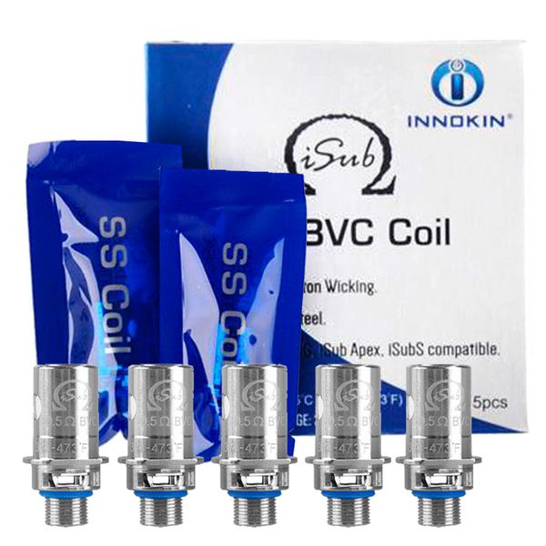 Authentic iSub Coil Innokin iTaste Sub ohm Coils 0.2ohm 0.5ohm 2.0ohm SS BVC for iSub Tanks 100% Original dhl