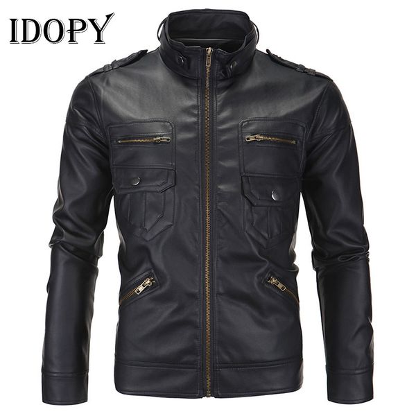 idopy leather jacket mens faux leather bomber jacket casual outerwear motorcycle jackets, Black;brown
idopy leather jacket mens faux leather bomber jacket casual outerwear motorcycle jackets, Black;brown