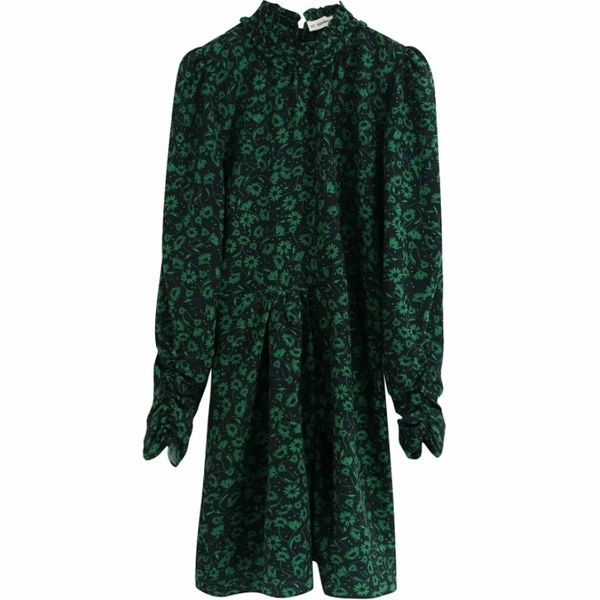 2020 new women vintage green flower print casual pleats mini dress ladies puff sleeve vestidos chic ruffles party dresses ds3318, Black;gray
2020 new women vintage green flower print casual pleats mini dress ladies puff sleeve vestidos chic ruffles party dresses ds3318, Black;gray